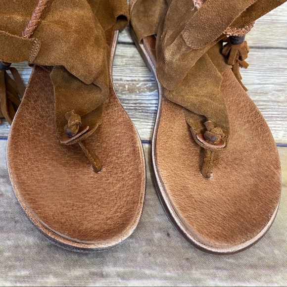 RARE Free People 37 Marlo Boot Suede Thong Sandal - Picture 7 of 9